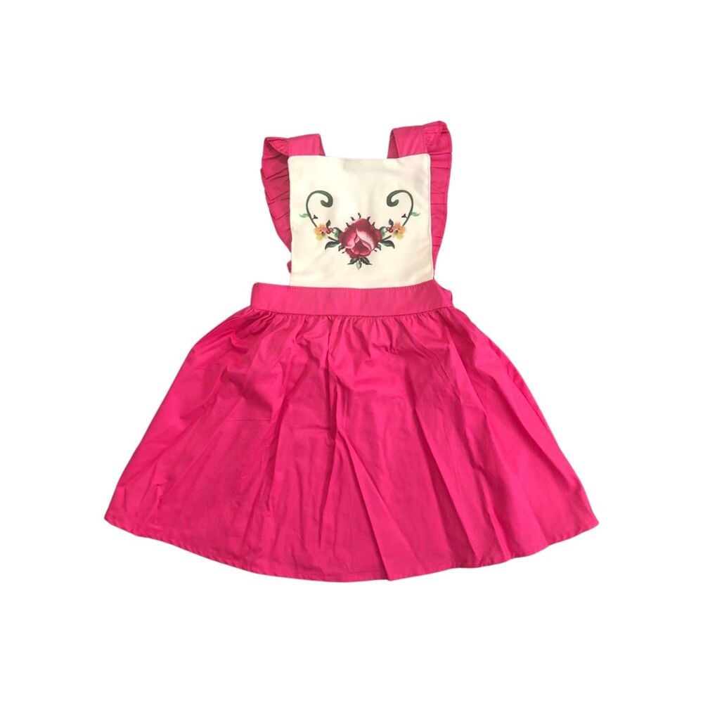 Girl's Dress Floral Ruffle Sleeves 12-18 Months